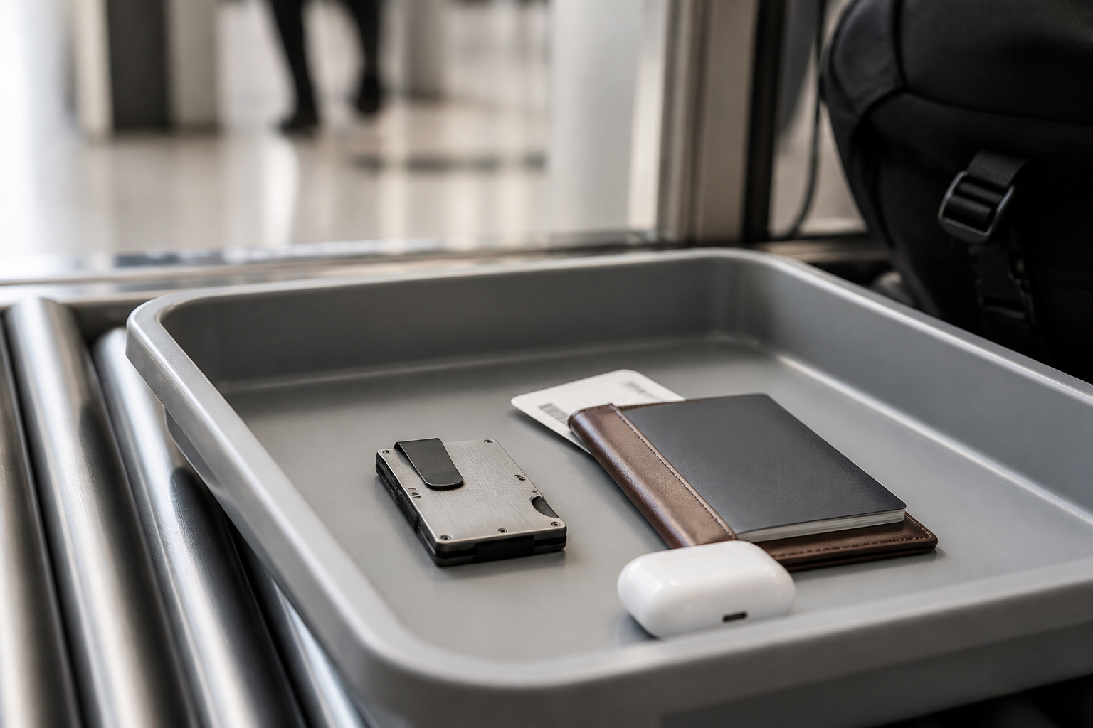 Ekster airport security wallet and passport