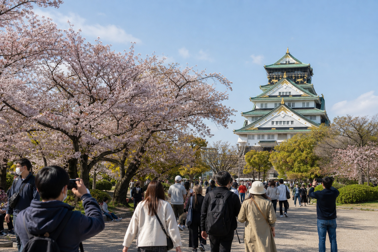 大阪旅遊景點與公園散步